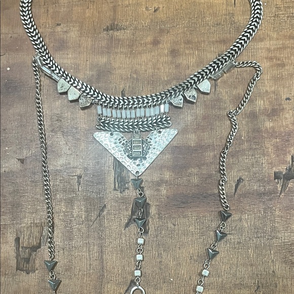 Silver Layered Necklace - Picture 2 of 4